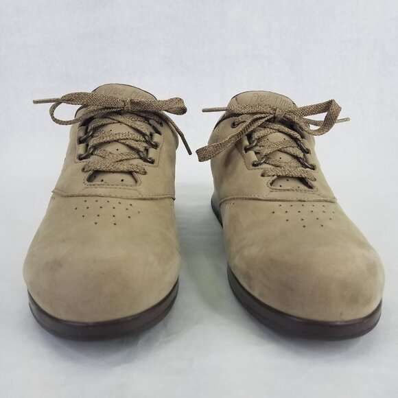 SAS Free Time Walking Shoes Womens 8.5M Oxford Beige Taupe Suede Lace Up Comfort - Picture 2 of 16